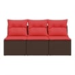Afuera Living Contemporary Durable Poly Rattan Garden Sofa in Brown