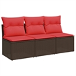 Afuera Living Contemporary Durable Poly Rattan Garden Sofa in Brown