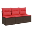Afuera Living Contemporary Durable Poly Rattan Garden Sofa in Brown