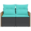 Afuera Living 2-Seater Poly Rattan Modular Garden Sofa in Black
