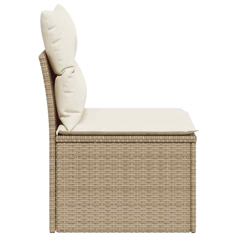 Afuera Living Single Poly Rattan Garden Sofa With Adjustable Feet in Beige