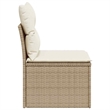 Afuera Living Single Poly Rattan Garden Sofa With Adjustable Feet in Beige