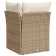 Afuera Living Poly Rattan & Powder-Coated Steel & Polyester Garden Sofa in Beige