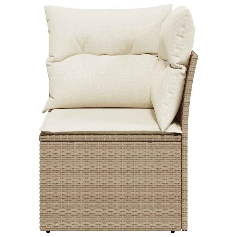 Afuera Living Poly Rattan & Powder-Coated Steel & Polyester Garden Sofa in Beige
