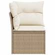 Afuera Living Poly Rattan & Powder-Coated Steel & Polyester Garden Sofa in Beige