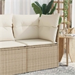 Afuera Living Poly Rattan & Powder-Coated Steel & Polyester Garden Sofa in Beige