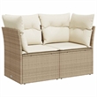 Afuera Living 2-Seater Rattan & Powder-Coated Steel Modular Garden Sofa in Beige