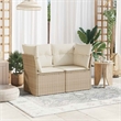 Afuera Living 2-Seater Rattan & Powder-Coated Steel Modular Garden Sofa in Beige
