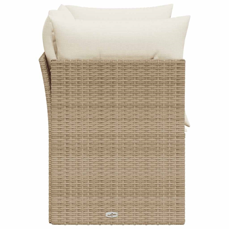 Afuera Living 2-Seater Rattan & Powder-Coated Steel Modular Garden Sofa in Beige