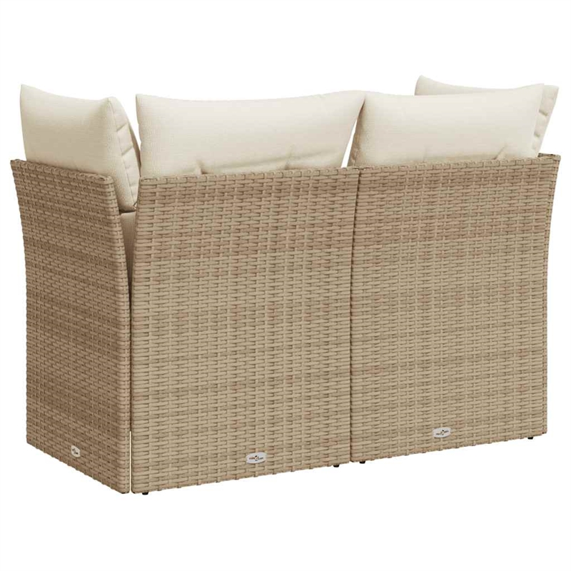 Afuera Living 2-Seater Rattan & Powder-Coated Steel Modular Garden Sofa in Beige