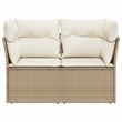 Afuera Living 2-Seater Rattan & Powder-Coated Steel Modular Garden Sofa in Beige