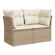 Afuera Living 2-Seater Rattan & Powder-Coated Steel Modular Garden Sofa in Beige