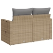 Afuera Living Rattan & Steel & Polyester Fabric Garden Sofa in Beige