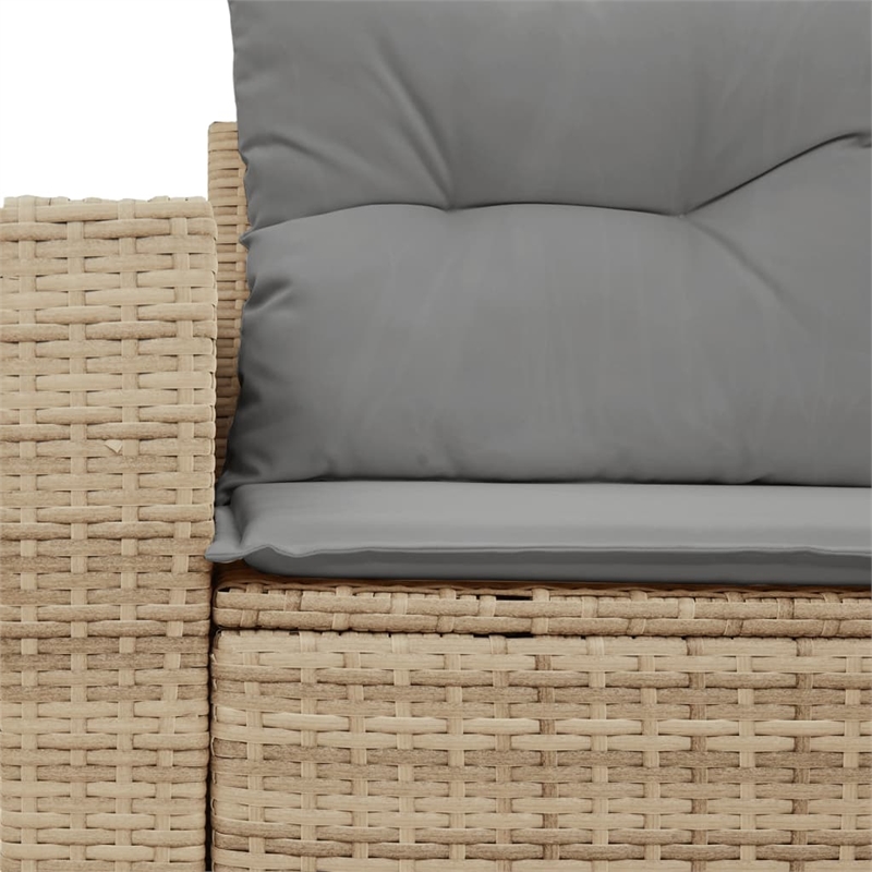 Afuera Living Rattan & Steel & Polyester Fabric Garden Sofa in Beige