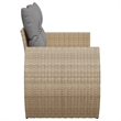 Afuera Living 2-Seater Poly Rattan Garden Sofa With Adjustable Feet in Beige