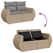 Afuera Living 2-Seater Poly Rattan Garden Sofa With Adjustable Feet in Beige