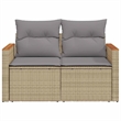 Afuera Living Contemporary Synthetic Poly Rattan Garden Sofa in Beige
