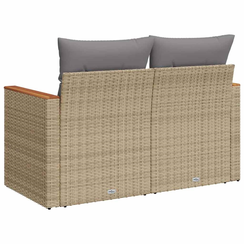 Afuera Living Contemporary Synthetic Poly Rattan Garden Sofa in Beige