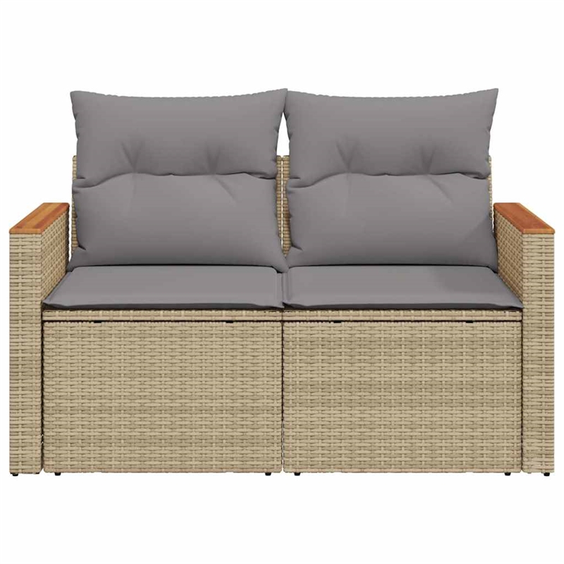 Afuera Living Contemporary Synthetic Poly Rattan Garden Sofa in Beige