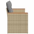 Afuera Living Contemporary Synthetic Poly Rattan Garden Sofa in Beige
