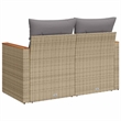 Afuera Living Contemporary Synthetic Poly Rattan Garden Sofa in Beige