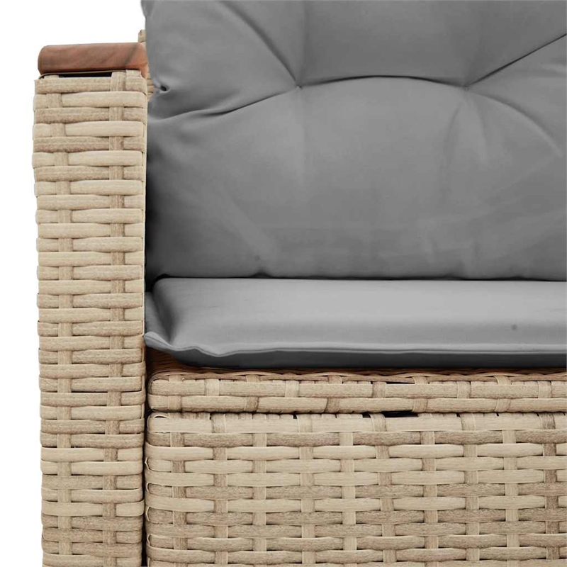 Afuera Living Contemporary Synthetic Poly Rattan Garden Sofa in Beige