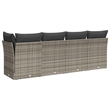 Afuera Living 4-Seater Rattan & Steel & Polyester Garden Sofa in Gray