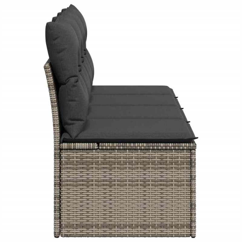 Afuera Living 4-Seater Poly Rattan Garden Sofa With Adjustable Feet in Gray