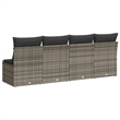 Afuera Living 4-Seater Poly Rattan Garden Sofa With Adjustable Feet in Gray