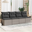 Afuera Living 4-Seater Poly Rattan Garden Sofa With Adjustable Feet in Gray