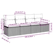 Afuera Living 4-Seater Poly Rattan Garden Sofa With Adjustable Feet in Gray