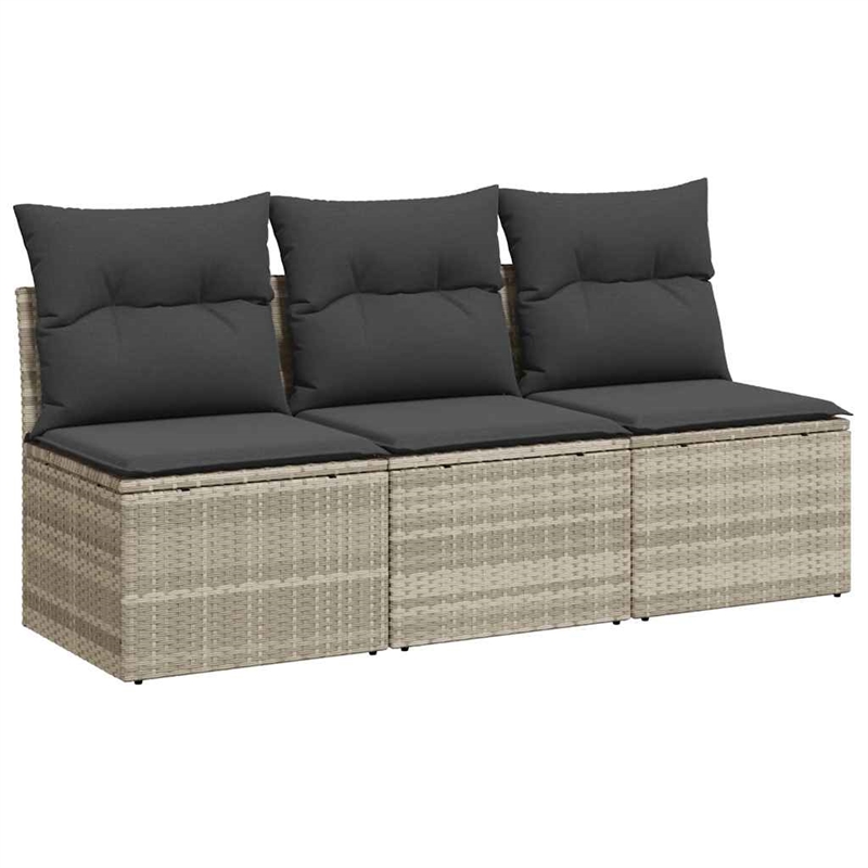 Afuera Living Rattan & Powder-Coated Steel & Polyester Garden Sofa in Light Gray