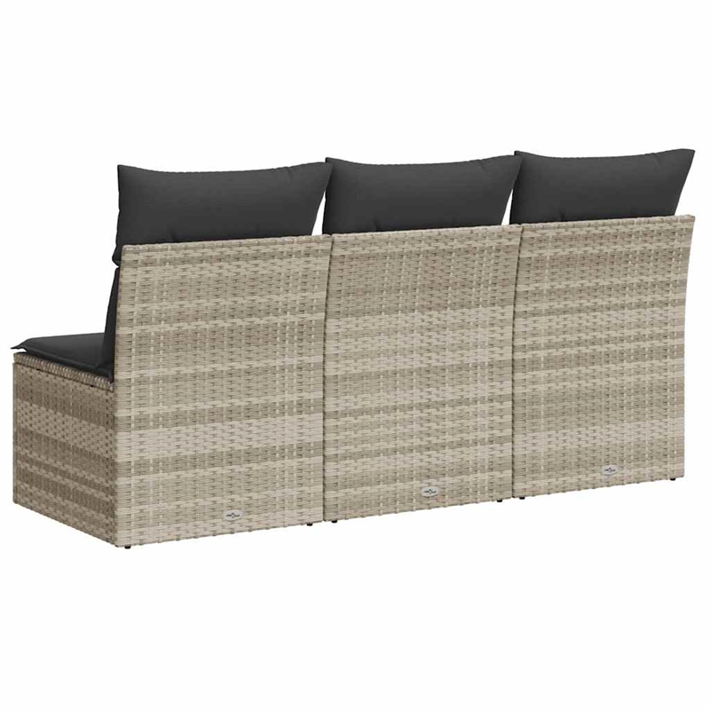 Afuera Living Rattan & Powder-Coated Steel & Polyester Garden Sofa in Light Gray
