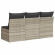 Afuera Living Rattan & Powder-Coated Steel & Polyester Garden Sofa in Light Gray