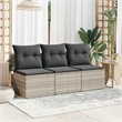 Afuera Living Rattan & Powder-Coated Steel & Polyester Garden Sofa in Light Gray