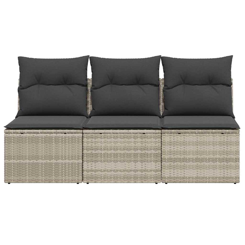 Afuera Living Rattan & Powder-Coated Steel & Polyester Garden Sofa in Light Gray