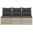 Afuera Living Rattan & Powder-Coated Steel & Polyester Garden Sofa in Light Gray