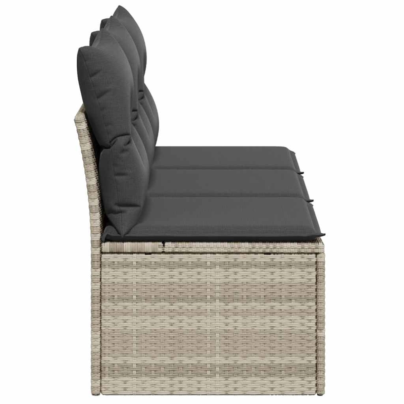 Afuera Living Rattan & Powder-Coated Steel & Polyester Garden Sofa in Light Gray