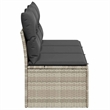 Afuera Living Rattan & Powder-Coated Steel & Polyester Garden Sofa in Light Gray