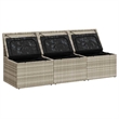 Afuera Living Rattan & Powder-Coated Steel & Polyester Garden Sofa in Light Gray
