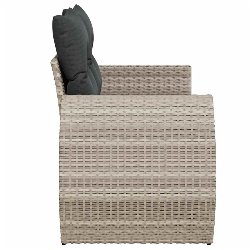 Afuera Living Contemporary Synthetic Poly Rattan Garden Sofa in Light Gray