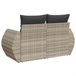 Afuera Living Contemporary Synthetic Poly Rattan Garden Sofa in Light Gray