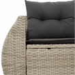 Afuera Living Contemporary Synthetic Poly Rattan Garden Sofa in Light Gray