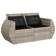 Afuera Living Contemporary Synthetic Poly Rattan Garden Sofa in Light Gray