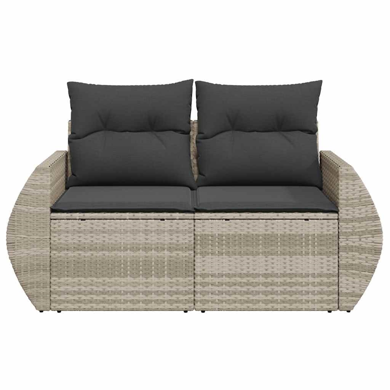 Afuera Living Contemporary Synthetic Poly Rattan Garden Sofa in Light Gray