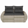 Afuera Living Contemporary Synthetic Poly Rattan Garden Sofa in Light Gray
