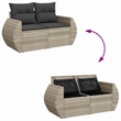 Afuera Living Contemporary Synthetic Poly Rattan Garden Sofa in Light Gray