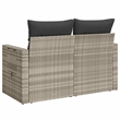 Afuera Living 2-Seater Rattan Garden Sofa With Adjustable Armrests in Light Gray