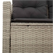 Afuera Living 2-Seater Rattan Garden Sofa With Adjustable Armrests in Light Gray