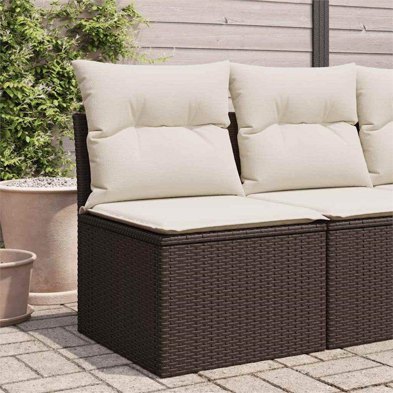 Afuera Living Contemporary Synthetic Poly Rattan Garden Sofa in Brown